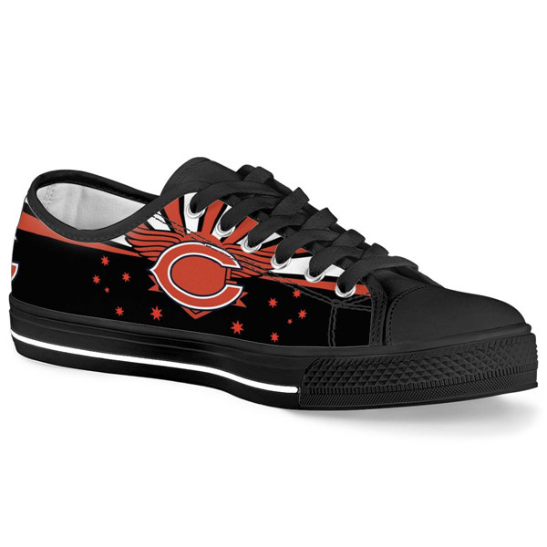 Women's Chicago Bears Low Top Canvas Sneakers 007